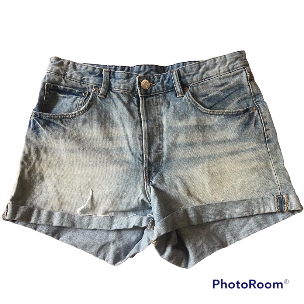&Denim - high waist cuffed shorts size 12